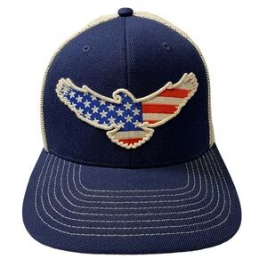 Local Crowns Eagle Animal Collection USA Flag Fill Trucker Snapback Navy Hat Cap